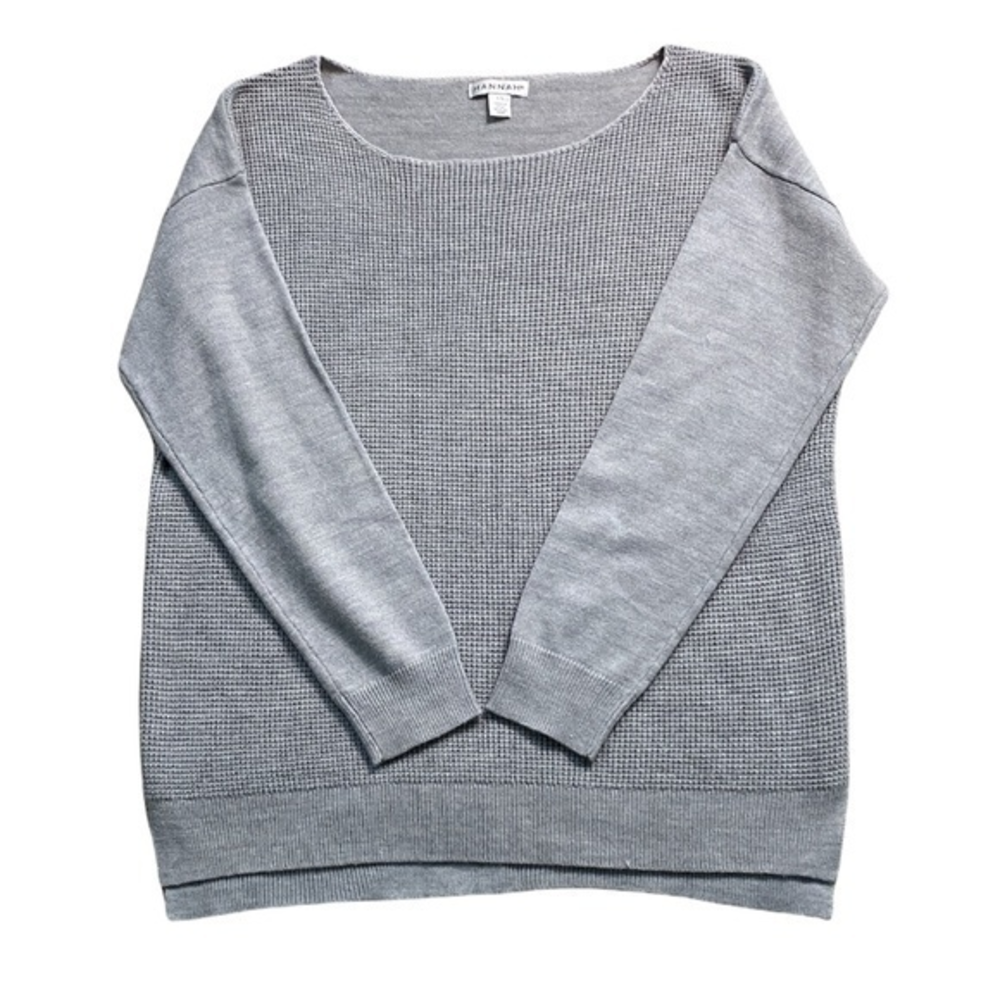 Hannah Round Neck Gray‎ Lightweight Pullover Sweater Sz. L